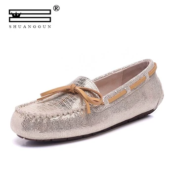 

Women Genuine leather Flats shoes 2019 Loafers Candy Color Slip on Flat Shoes Ballet Flats Comfortable Ladies shoe zapatos mujer