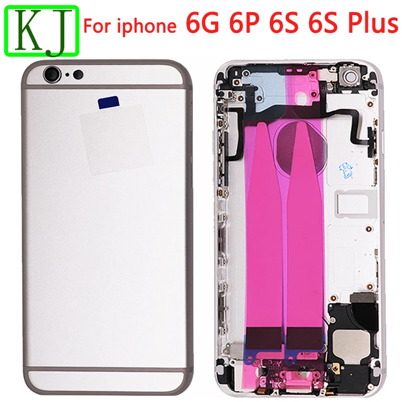 Для iPhone 6 6S Plus 6P 6SP крышка батареи задняя дверь средняя рамка Шасси Металлический полный корпус+ гибкий кабель