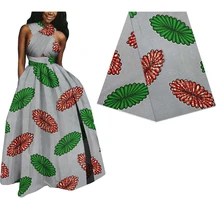 Серый лист печати Африканский настоящий голландский воск ткань для женщин платье хлопок 6 ярдов батик ткань настоящая вощеная ткань Анкара 508