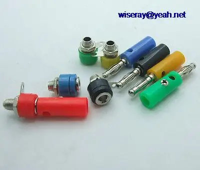 

DHL/EMS 100 set 5 color banana socket 4mm Banana Plug for Test Probes Speakers Amplifier-A7