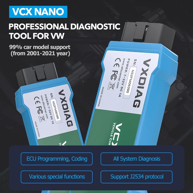 VXDIAG Car Diagnostic Tool For VW OBD2 Code Scanner WIFI Fault diagnosis auto Device Online programming VCX NANO For AUDI 2