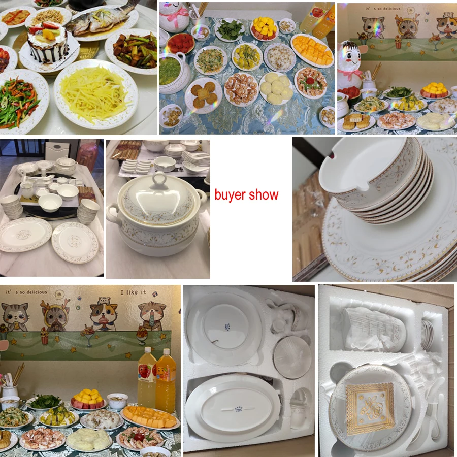 60 Heads jingdezhen ceramics dinnerware set chinese dinner set Porcelain dining 42 pieces Plate dinnerware Tableware