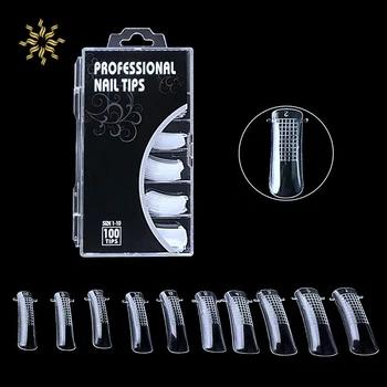 

100Pcs/Box Nail Forms Mold Clear Dual Nail Forms Full Cover Acrylic Nail Extension Forms False Nail Mold With Box K510