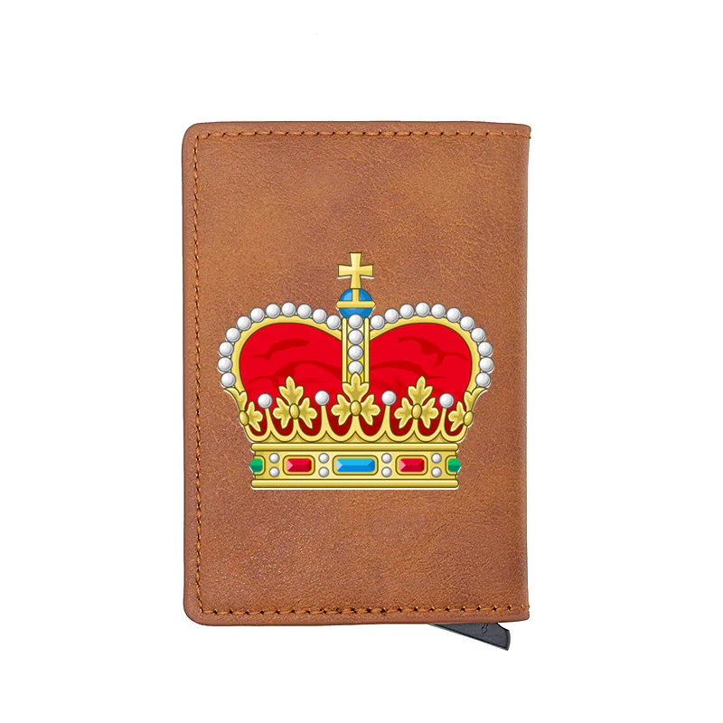 

Classic Vintage Royal Crown Digital Printing Leather Card Holder Wallet RFID Blocking Men Women Short Purse