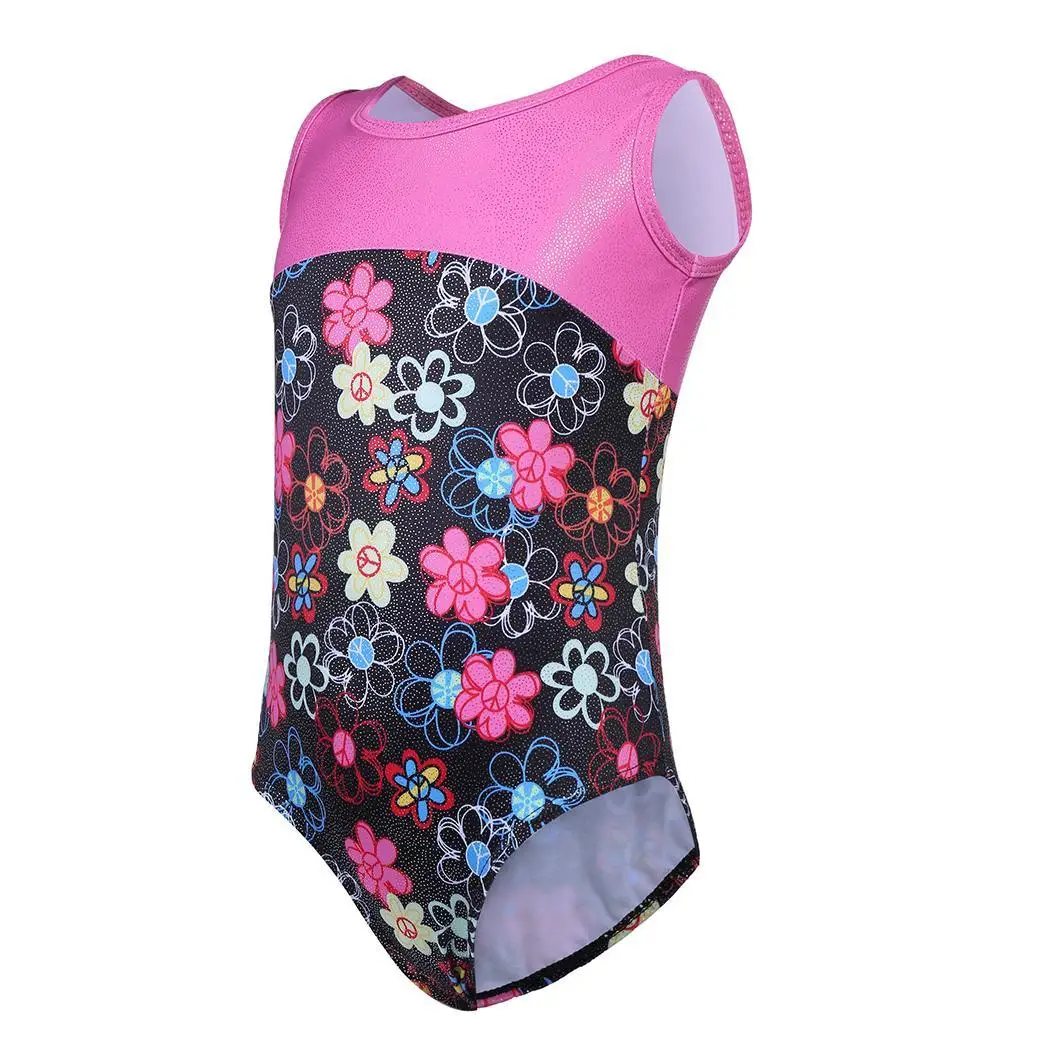 Гимнастический купальник для девочек; Детский Молодежный принт с ...