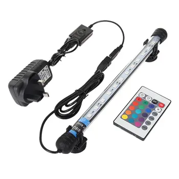 

28CM Aquarium Fish Tank Waterproof 12V LED Bar Light 5050SMD Submersible RGB Function Controlled by Remote Fish Tank Lightings