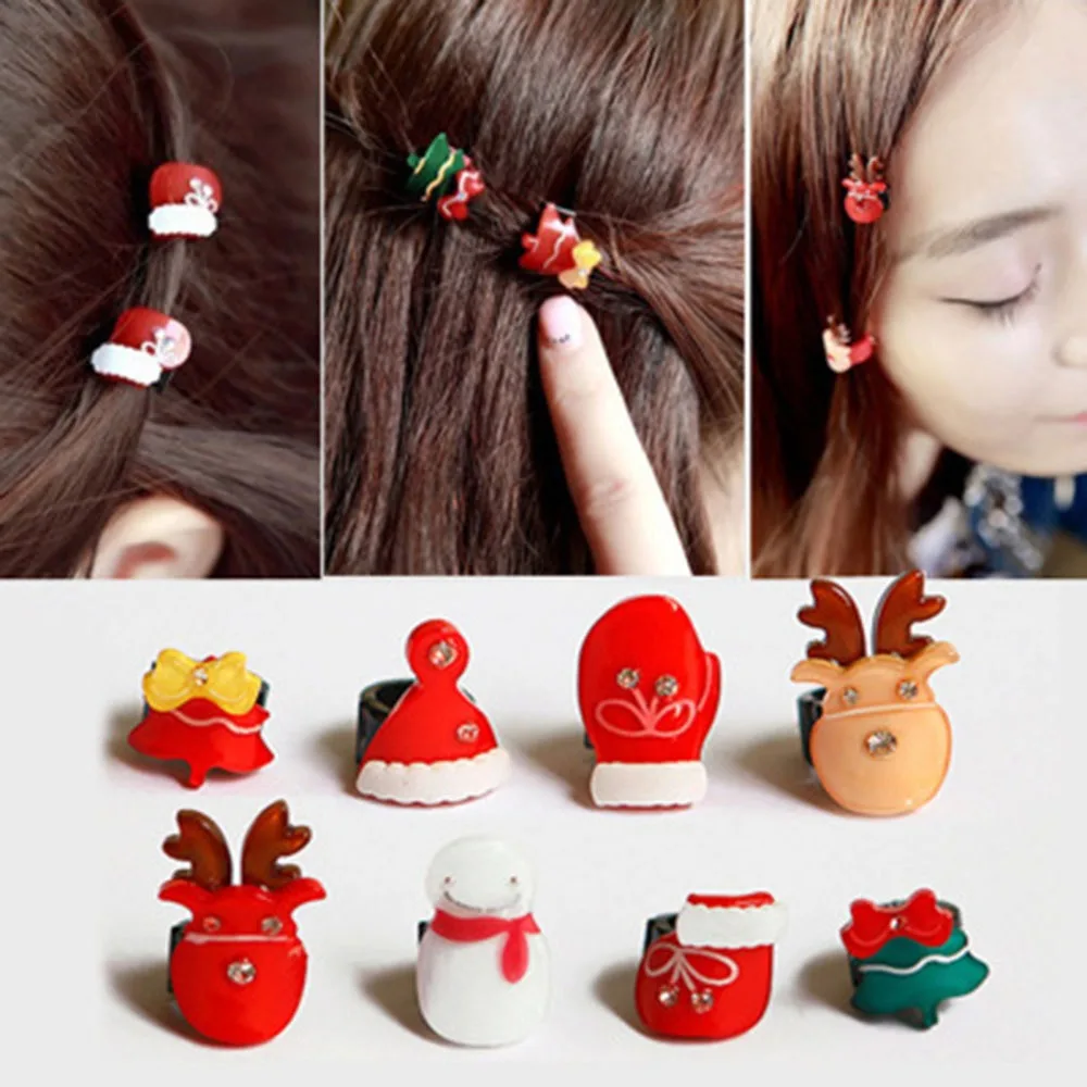 

Kawaii Style Christmas Hair Clips For Girls Christmas Tree Snowman Hat Shape Mini Hairpin Creative Christmas Headwear