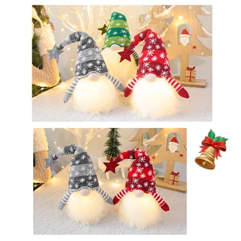 

1 Pcs Of Glowing Cartoon Santa Claus Plush Doll Gnome Christmas Ornament Home Party Decor 20x16x41CM