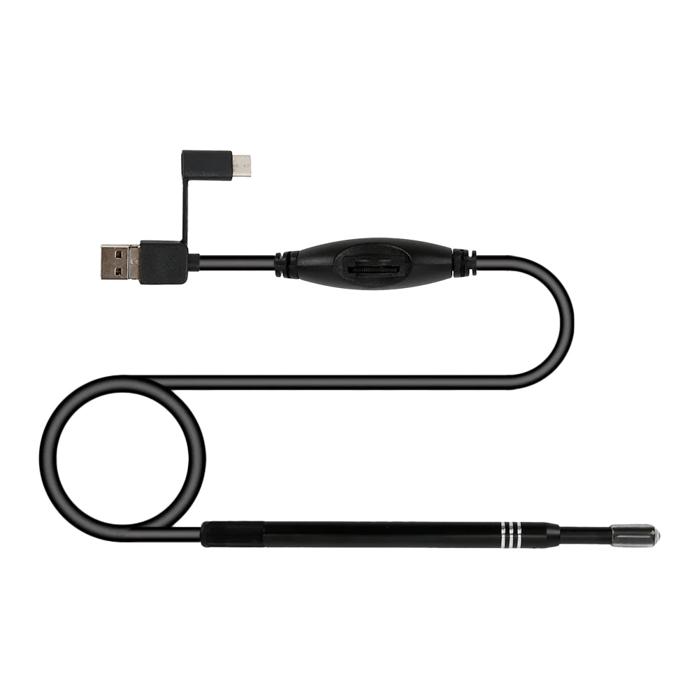 Водонепроницаемый IP65 3 в 1 эндоскоп для чистки ушей usb-бороскоп OTG эндоскоп для телефона Android PC DC88 Визуальный Инструмент для чистки ушей камеры - Цвет: Черный