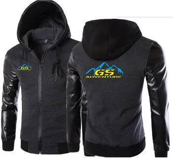 

Autumn Winter warm R 1200 GS Hoodie Leather sleeve slim jacket Motorcycle Hoodies Men Sweatshirt Male Hoody Bomber Tracksuit H