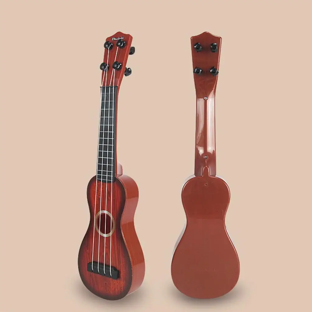 Double arc mahogany Kuulee 4 струны Детские Пластиковые музыкальные мини-укулеле маленькие обучающие игрушки для детей - Цвет: Double arc mahogany