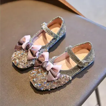 

Kids Shoes Autumn Spring Girls Casual Glitter Party Flats Children Soft Shoes For School Baby Fashion Sequin Princess Shoes