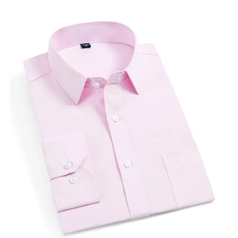 Мужская рубашка с длинными рукавами 2019 весна новый бренд сплошной цвет деловой официальный офисный Мужской платье рубашка плюс размер 4xl