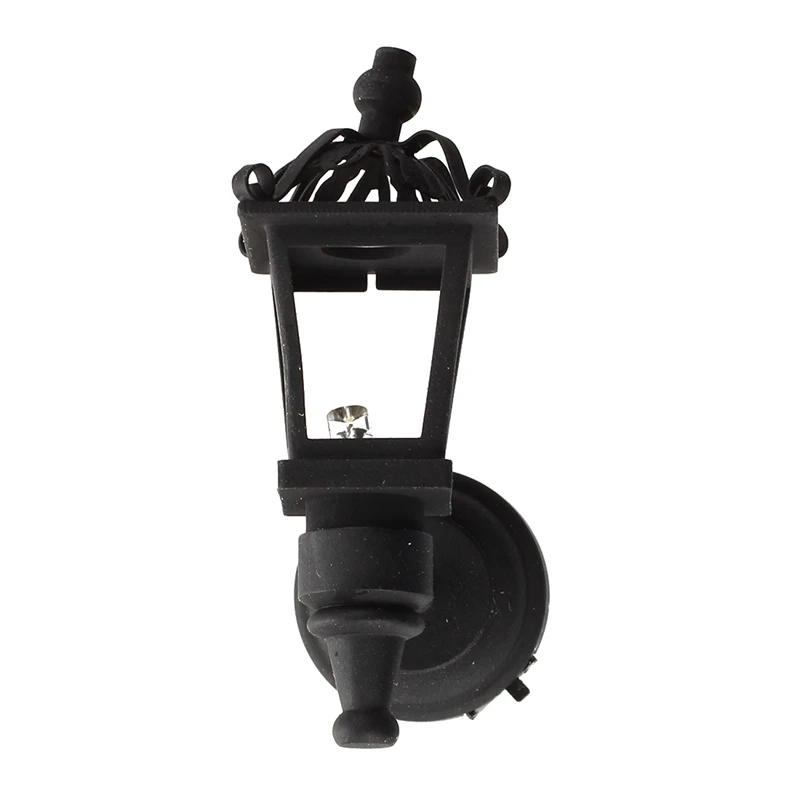 

HHO-Black Metal 1/ 12 Dollhouse Miniature LED Wall Light Model