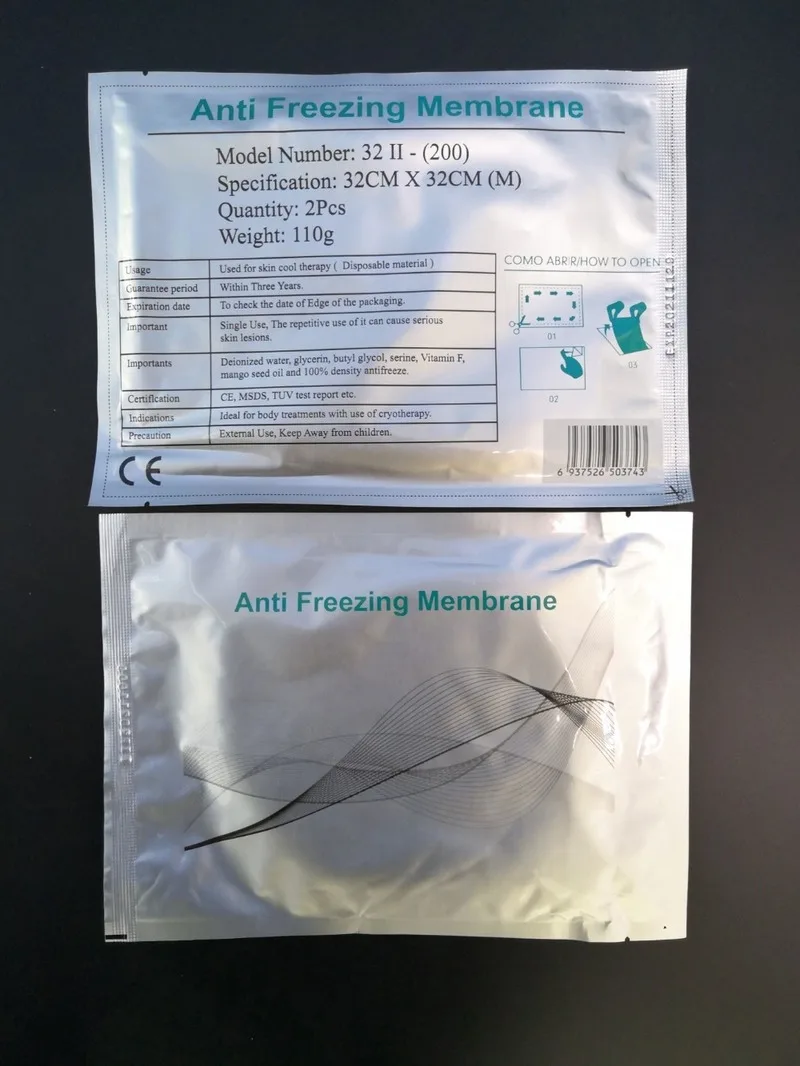 US $249.98 Fress Shipping 100Pcs Anti Freeze Membrane Film Gel Pad Freeze Fat Cooling Weight Reduce Paper Usa