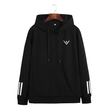 

Big Size Season Plus Fat plus Loose Leisure Men Sweater Lian Cap Pullover Sports Fat Man Top Spuer