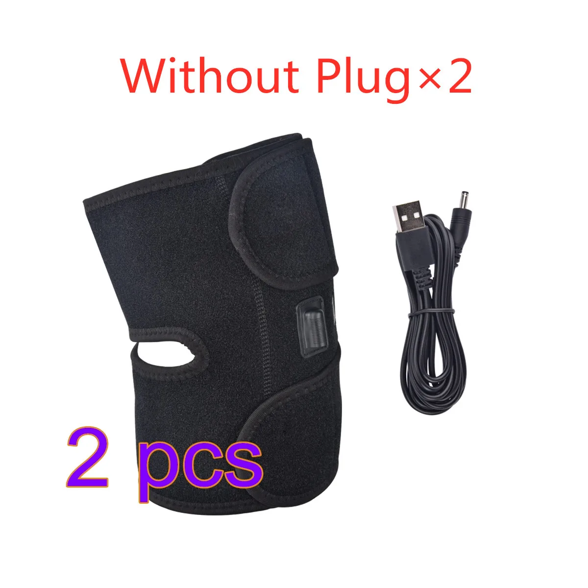 2Pcs Without Plug Инфракрасное Отопление коленный бандаж артрит коленный бандаж поддержка массажер пояс травма судороги горячая терапия облегчение боли восстановление колена - Цвет: 2Pcs Without Plug
