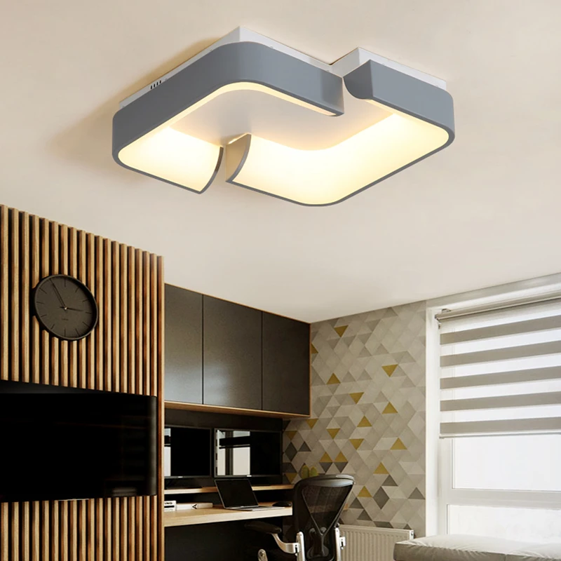 

Gray Square Modern Led For Living Study Room Bedroom Ceiling LED Ceiling light