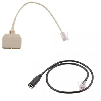 

2 Way RJ11 Jack Outlet 6P4C dual socket And RJ9 to 3.5mm M/F Stereo Sound Plug