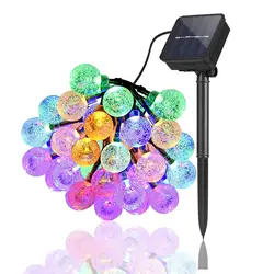 Solar Crystal String Lights Outdoor Waterproof IP65 Garden New Year Holiday House Christmas Decorations Free Shipping