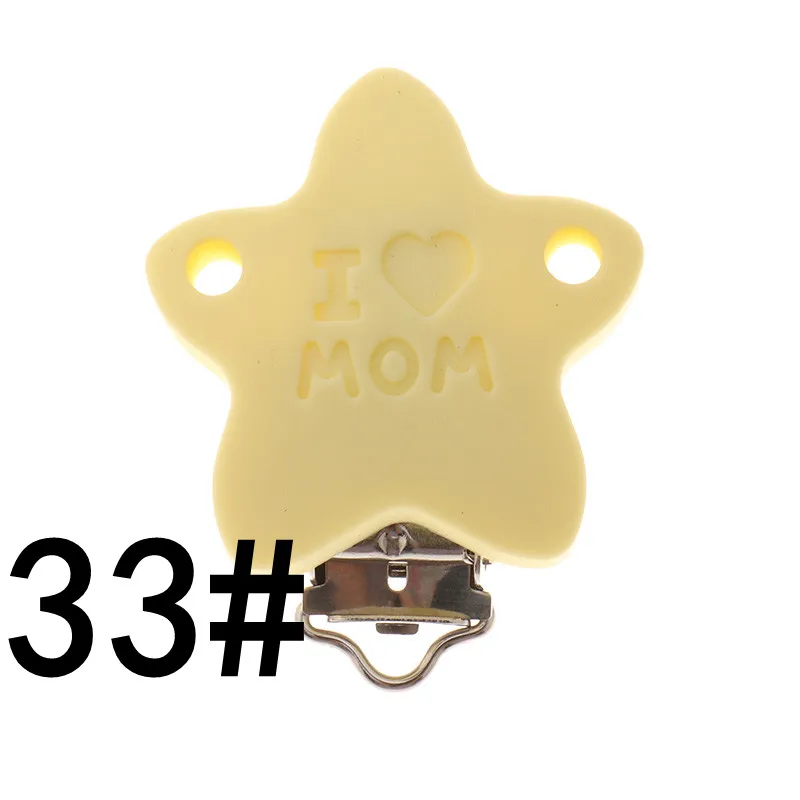 ATOB10PCS соска клип I LOVE MOM»(«Я люблю маму») силиконовый Прорезыватель для зубов DIY Уход за пустышки для младенцев, клипы на цепи без добавления бисфенола А Держатель для пустышки детские подарки