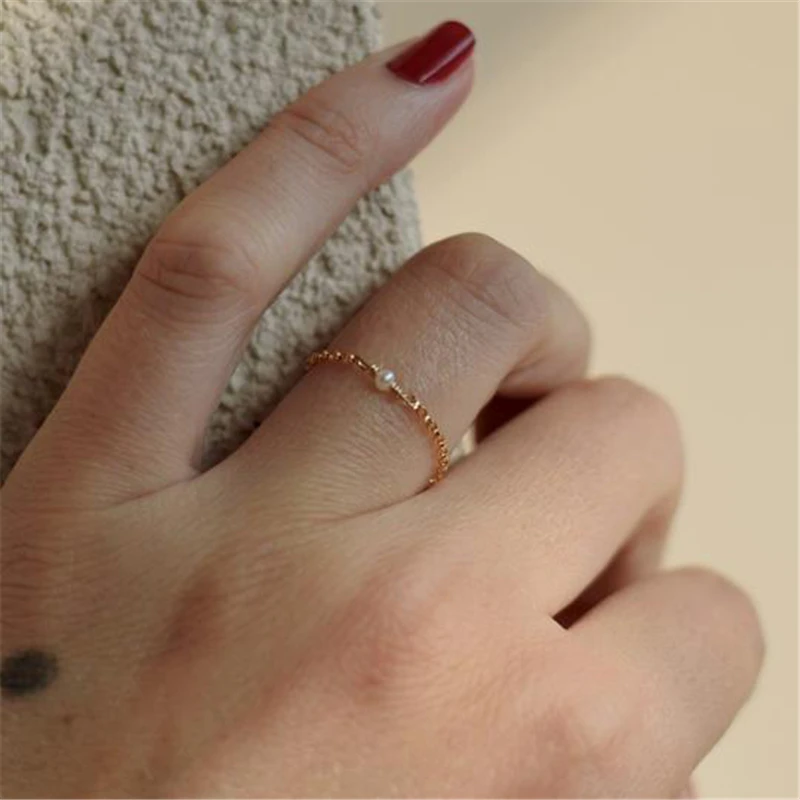 

Mini Pearl Rings 14K Gold Filled Knuckle Rings Gold Filled Jewelry Mujer Bague Femme Handmade Minimalism Jewelry Boho Rings