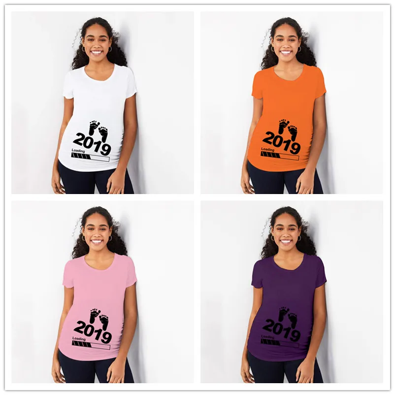 New Summer Maternity Short Sleeve Maternity T-Shirt Large Size Short Sleeve T-shirt  Maternity Wear Wholesale Custom