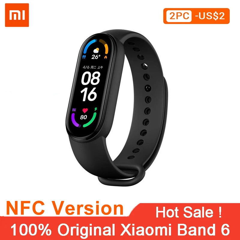 Умный Браслет Xiaomi Mi Band 6 фитнес-трекер с AMOLED экраном 1 56 дюйма Bluetooth пульсометр |