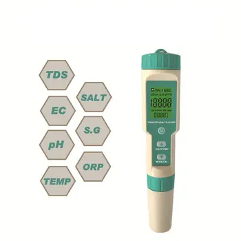 

Multi function water quality test pen pH TDS conductivity salinometer temperature specific gravity ORP seven in one