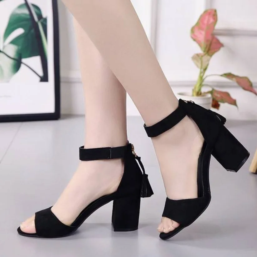 

High Heels Women Shoes Open Toe Word Buckle Sandals