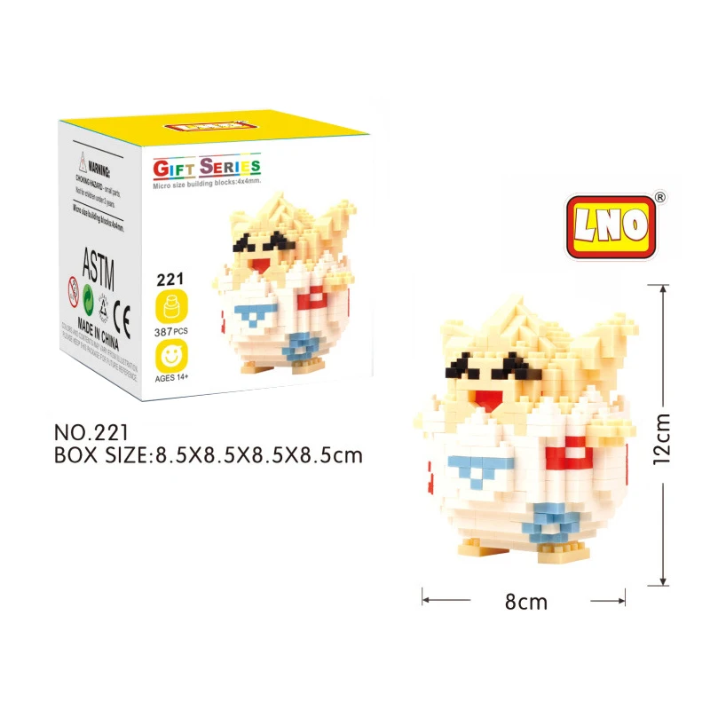 LNO Micro Brick Treecko Jigglypuff Togepi Caterpie Wobbuffet Turtwig DIY Mini Building Blocks Pokemon Figures Toys For Kids