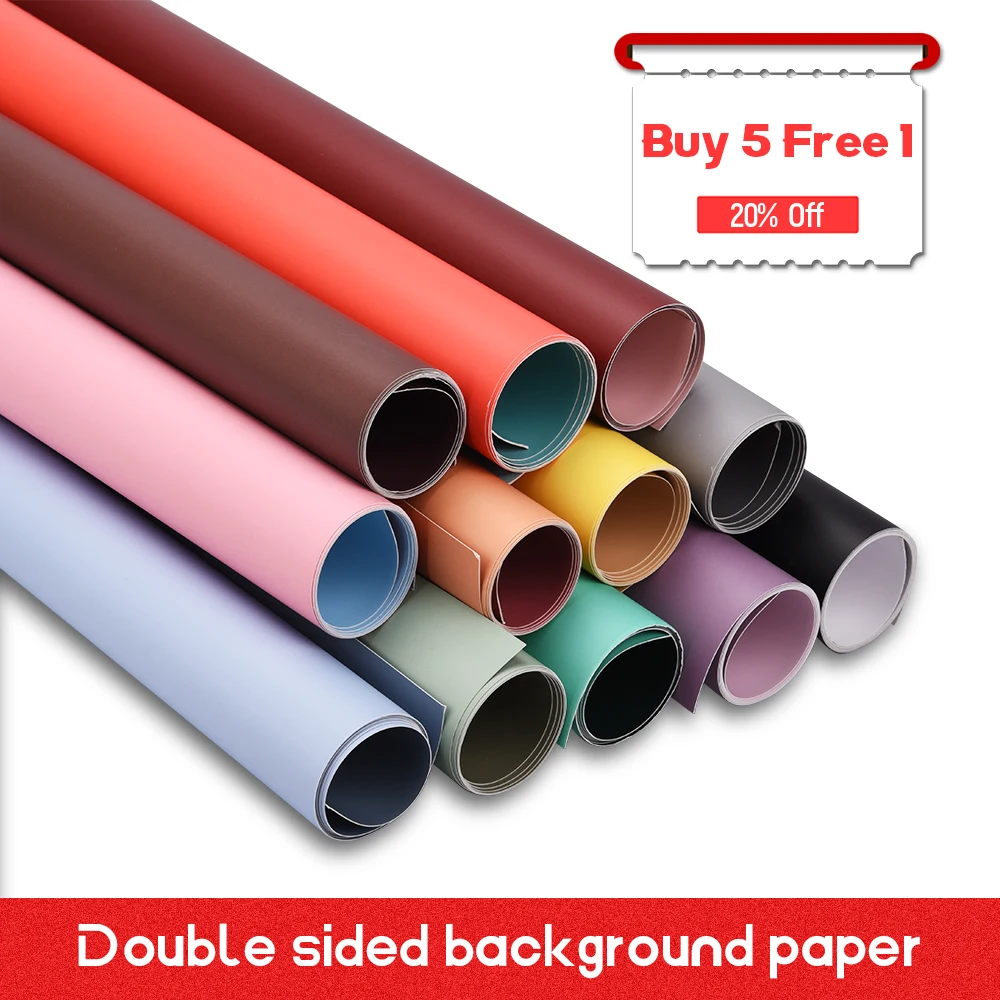 

'Buy 5 Free 1' 87x57cm Double-Sided Photo Studio Background Paper Solid Color Tabletop Shooting Background Decoration Accessorie