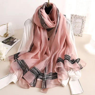 S-39 pink Модный Шелковый шерстяной шарф для женщин пашмины дамские шарфы шаль женские обертывания бандана шарф хиджаб принт мягкие пляжные палантины - Цвет: S-39 pink