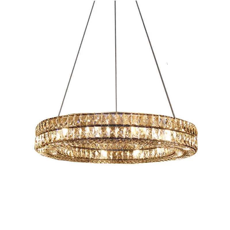 

New High Quality Gold Round Crystal Pendant Luxury Light Lamp Lustre Fixture Round Crystal Lamp Scandinavian
