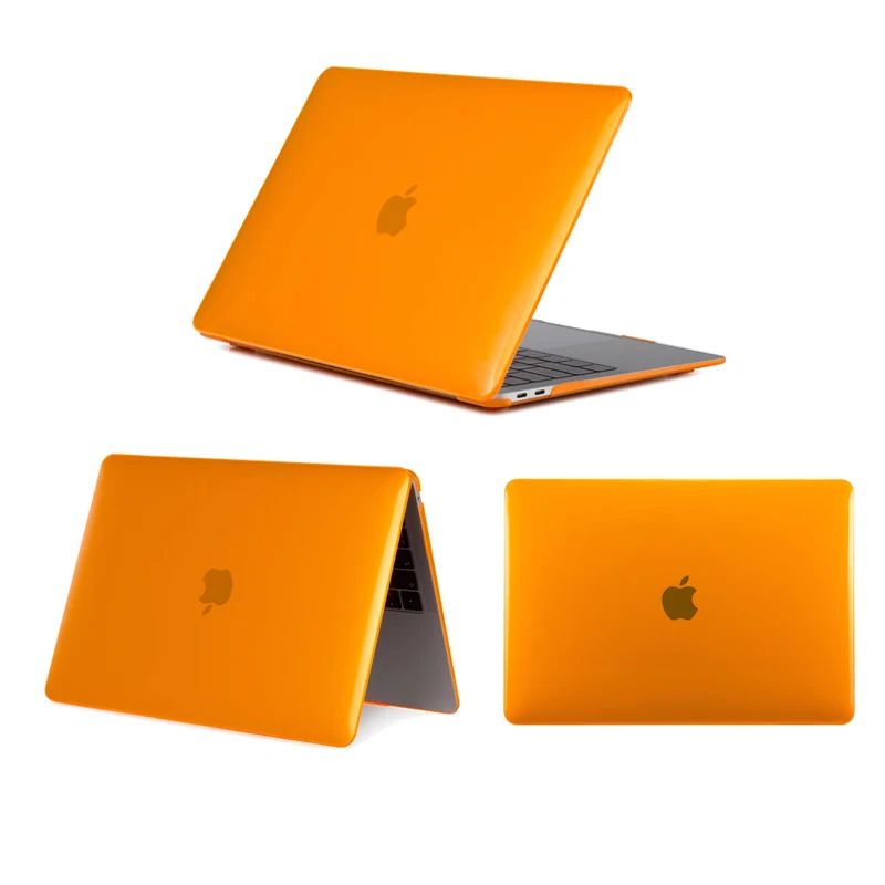Кристальный чехол для ноутбука MacBook Touch ID A1932, для Macbook Air 13 A1466 A1369 Pro retina 11 12 13 15,4 15 жесткий чехол - Цвет: crystal Orange