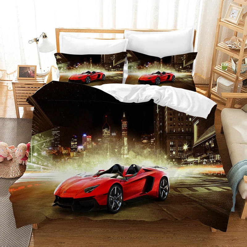 2 Роскошный набор постельного белья Supercar 3D, пододеяльник, постельное белье Bugatti, одеяло для гоночного автомобиля, Комплект постельного белья s, постельное белье(без простыни - Цвет: 2