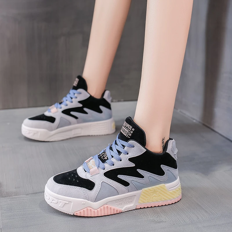 

2020 New Breathable Women Shoes Comfortable Walking Jogging Shoes for Women Sneakers British Style Running Shoes Pink green