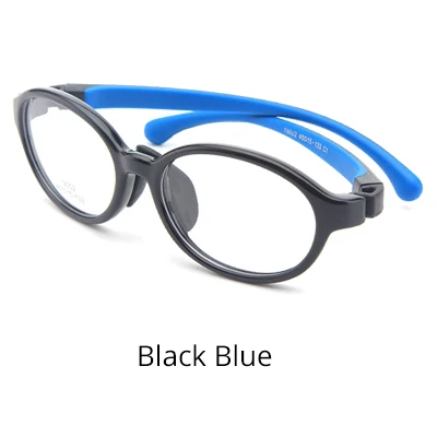 Black Blue Ralferty оптическая рамка для детских очков съемные силиконовые овальные очки спортивные оправы для очков близорукость класс ноль очки K19002 - Цвет оправы: Black Blue
