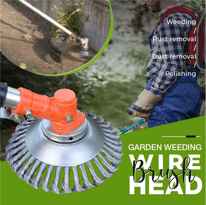 Weed Head Steel Wire Brush 6 Inch Rotating Wheel Disc For Lawn Tools 25％OFF