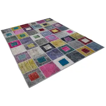 

179x236 Cm Multicolor Handmade Modern Patchwork Rug-6x8 Ft