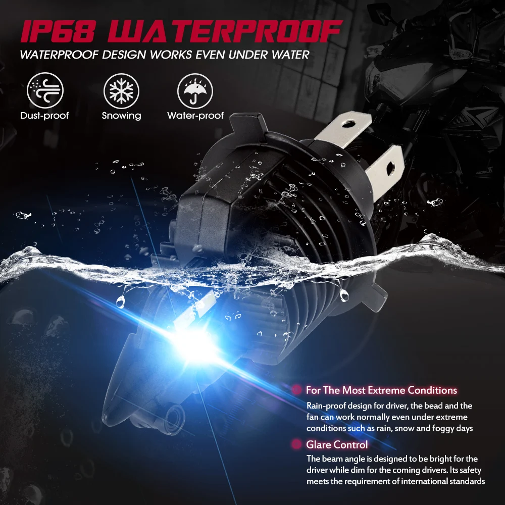 9 V-36 V 35W H4 светодиодный комплект для замены лампы для мотоциклов 6500K белый Высокая яркость мотоцикл Blubs