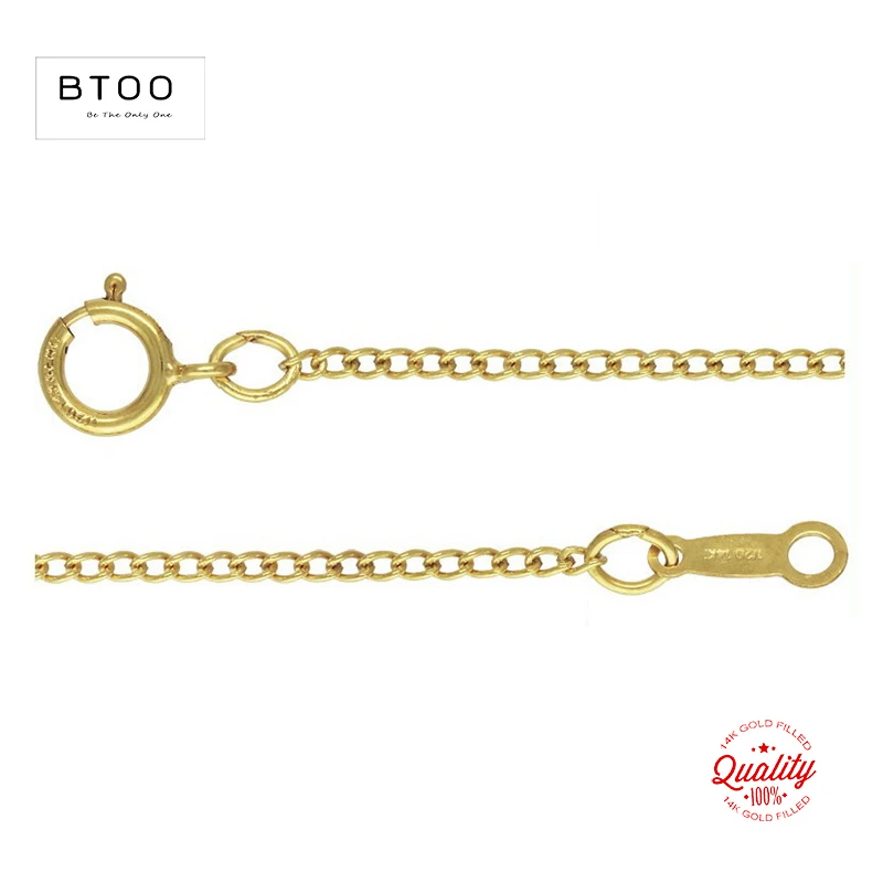 Real 14K Gold Filled Curb Chain Chain Necklace 1.5MM Chain Necklace Gold jewelry Minimalist Gold Filled Women Jewelry