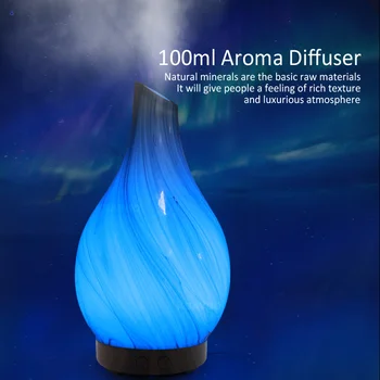 

KBAYBO100ml Electric Aroma Diffuser Air Humidifier Oil Diffuser Aromatherapy Cool Mist Maker with LED night lights ceramic gray