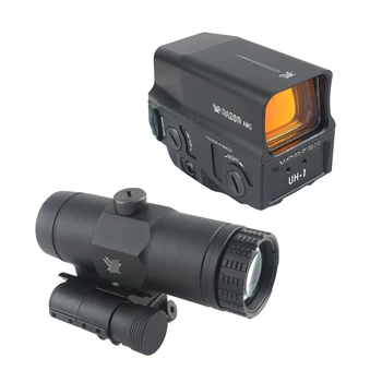 

Tactical UH-1 Holographic Red Dot Scope and VMX-3T 3X Magnifier Combo Riflescope with Flip Mount Airsoft Hunting Sight