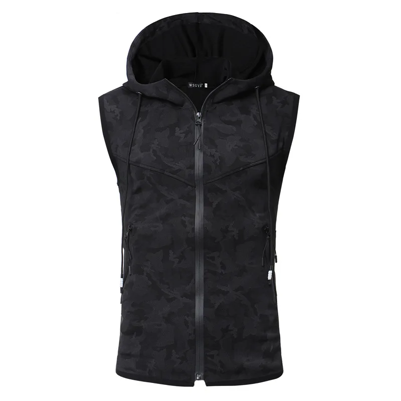 Summer New Style Men Cool Camouflage Sports Hooded Vest Men'S Wear Casual Vest