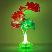 Kapok ваза для дома Оптическое волокно лампа волокно цветочный светильник красивый День Святого Валентина Рождество комната красочный пластиковый цветной букет