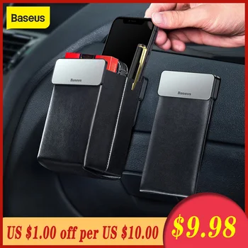 

Baseus Car Storage Bags Leather Storage Box Rack Tidy Car Seat for Organizer Wallet Cigarette Key Phone Car Interior Accessories