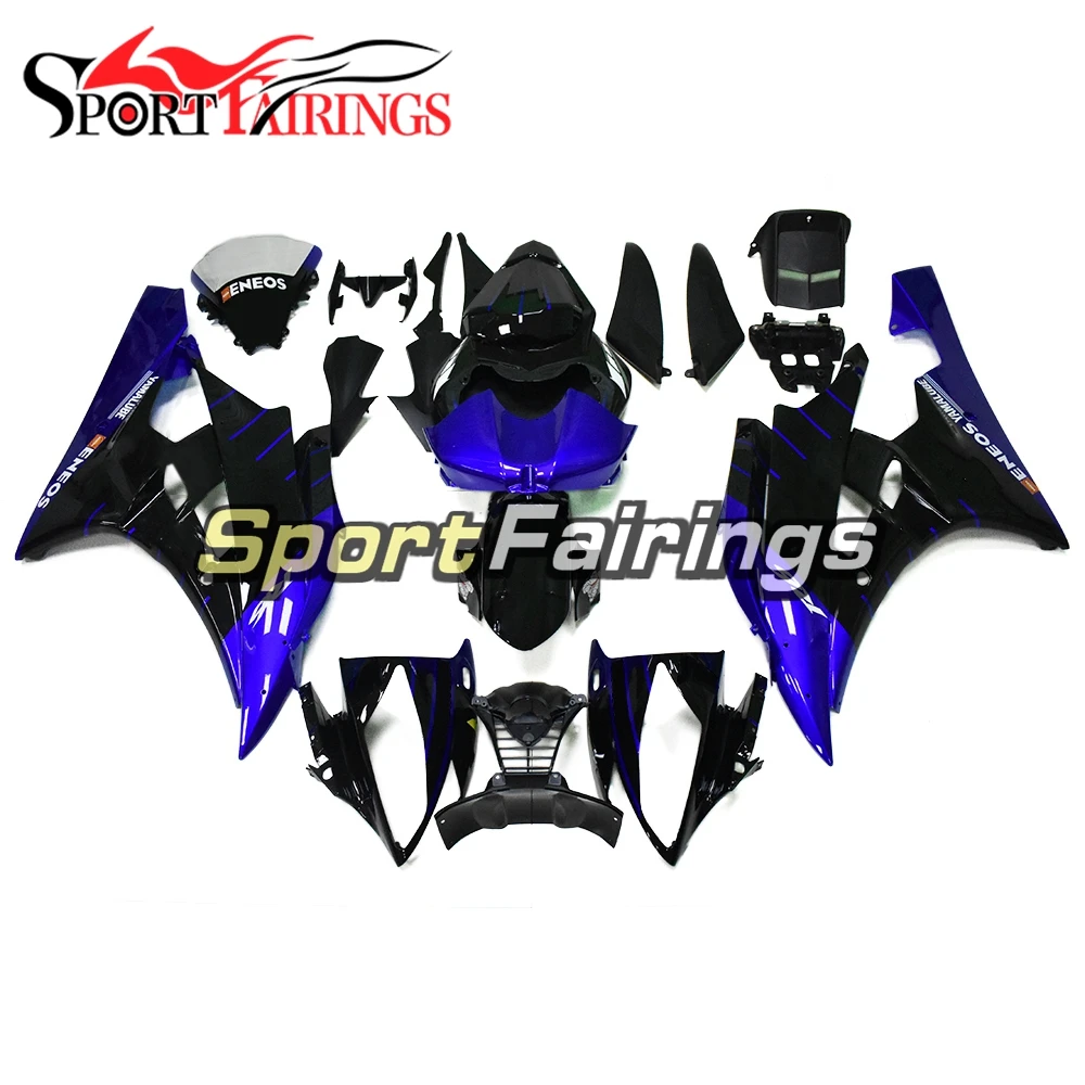 Обтекатели для YAMAHA YZF600 YZF 600 R6 06 07 Год 2006 2007 ABS пластик мотоцикл обтекатель комплект синий черный Панели Наборы ковш