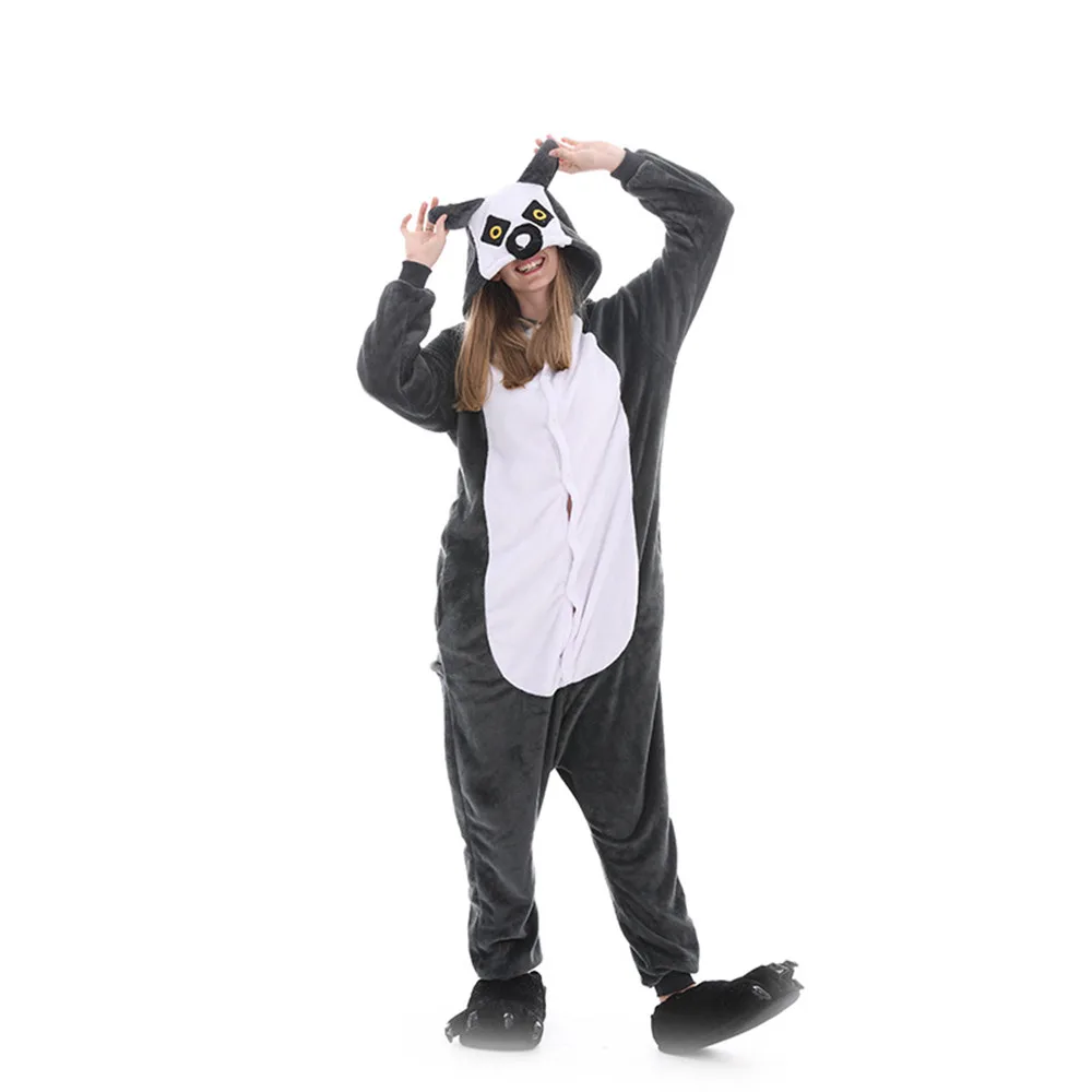 Style 19 Полярный флис Полуночный Кот кигуруми животных Onesie взрослых Оранжевый зимние пижамы вечерние Косплей унисекс пижамы Хэллоуин костюм - Цвет: Style 19