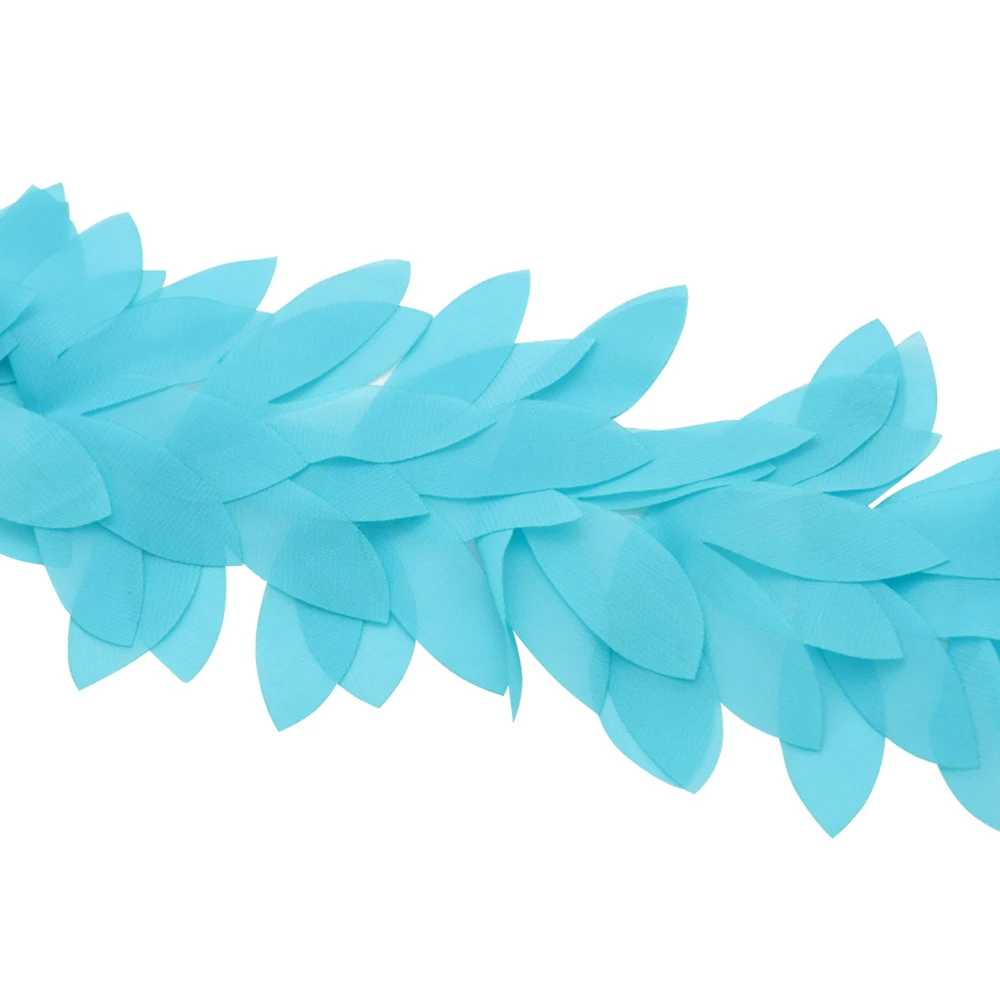 Lucia crafts, 1 ярд/партия, 12 см, шифон, листья, кружевная отделка, лента с бахромой, гирлянда, Свадебная вечеринка, Декор, сделай сам, Швейные аксессуары, V0103